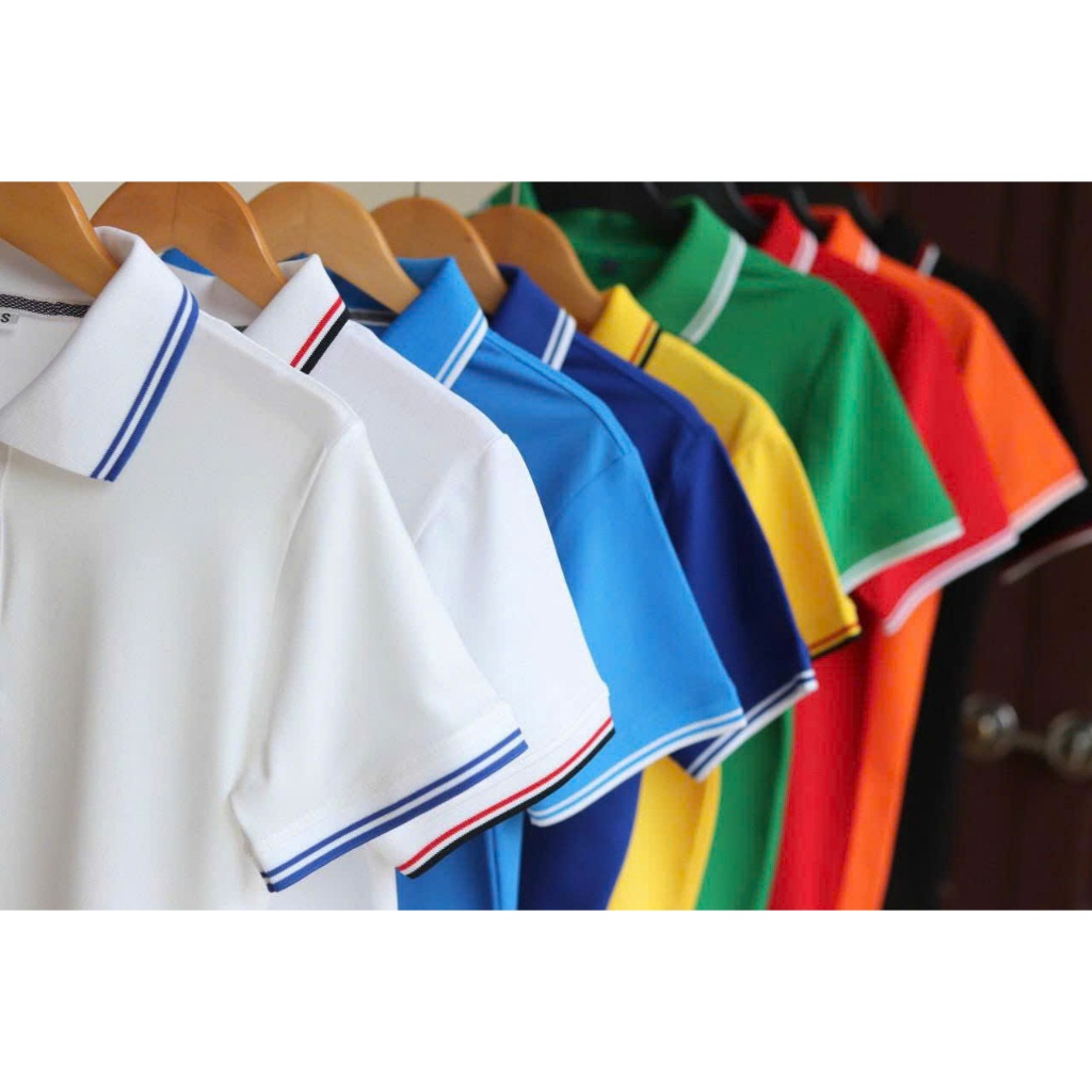 Áo polo đồng phục nam nữ phối viền cổ phổ thông đứng form tôn dáng pl001