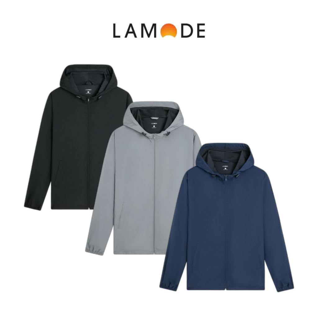 Áo Khoác Nam 2 Lớp Lamode Regular Fit Chất Nylon Bóng Mịn Chống Thấm Nước Có Nón LJK002BZ