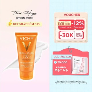 Kem Chống Nắng Vichy SPF 50 Ideal Soleil 50ml kiềm dầu hiệu quả bảo vệ da toàn diện
