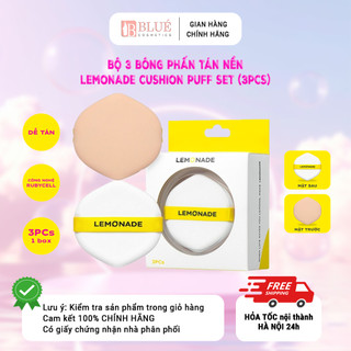 Bộ 3 Bông Phấn Tán Nền Lemonade Cushion Puff Set (3pcs)
