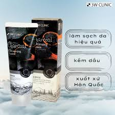Sữa Rửa Mặt Giảm Mụn Than Hoạt Tính 3W Clinic 100ml Hàn Quốc Giúp Da Sạch Sâu, Ngăn Ngừa Mụn Cám, Mụn Đầu Đen