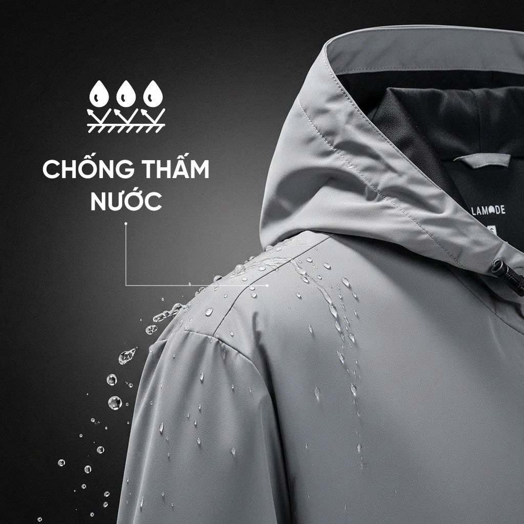 Áo Khoác Nam 2 Lớp Lamode Regular Fit Chất Nylon Bóng Mịn Chống Thấm Nước Có Nón LJK002BZ