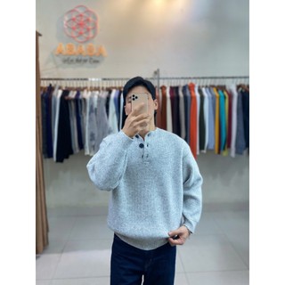 Áo len nam cổ HENLEY ABABA chất liệu Cao Cấp dày Size 55 - 105kg form Relaxed Fit -F68118