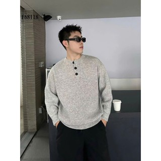 Áo len nam cổ HENLEY ABABA chất liệu Cao Cấp dày Size 55 - 105kg form Relaxed Fit -F68118