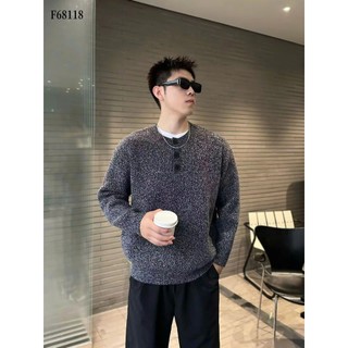 Áo len nam cổ HENLEY ABABA chất liệu Cao Cấp dày Size 55 - 105kg form Relaxed Fit -F68118