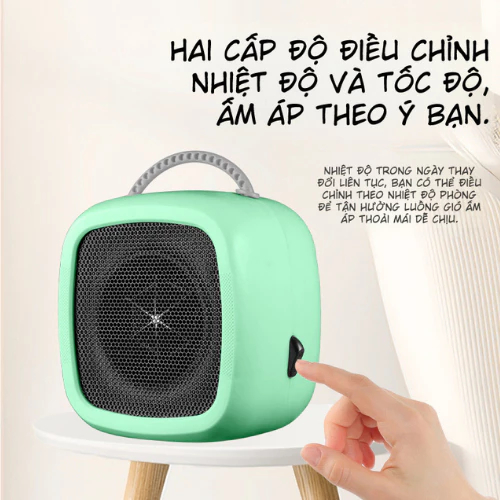 Quạt Sưởi Mini Để Bàn 500W  Làm Ấm Nhanh, Êm Ái, Tiết Kiệm Điện Cho Mùa Lạnh