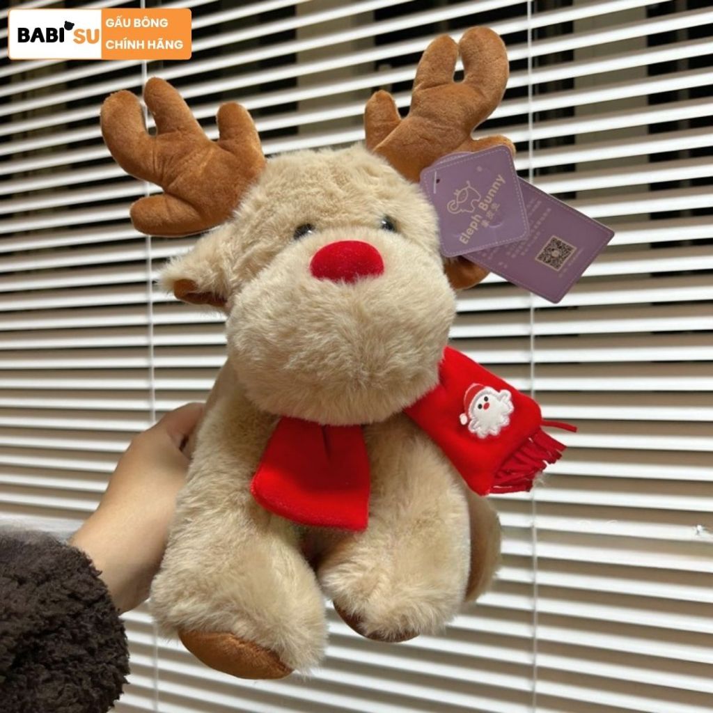 Gấu Bông Tuần Lộc Quàng Khăn Đỏ Noel, Gấu Bông Giáng Sinh Noel Quà Tặng Cho Bé, Người Yêu, Bạn Trai, Bạn Gái