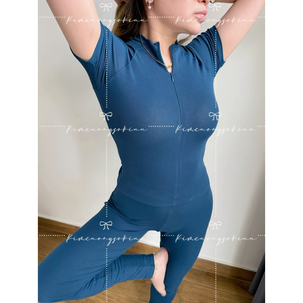 ZipFit Raglan – Áo Ôm Khóa Giữa, Co Giãn Mềm Mát, Form Ôm Tôn Dáng, Phong Cách Thể Thao Nữ