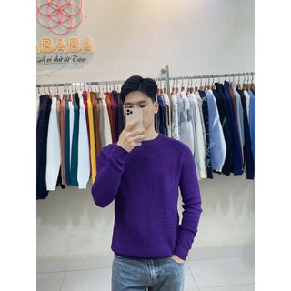 Áo len nam cổ Tròn ABABA form rộng, sweater nam Hàn Quốc Cao Cấp len lông cừu Trơn đẹp-tronthungAK