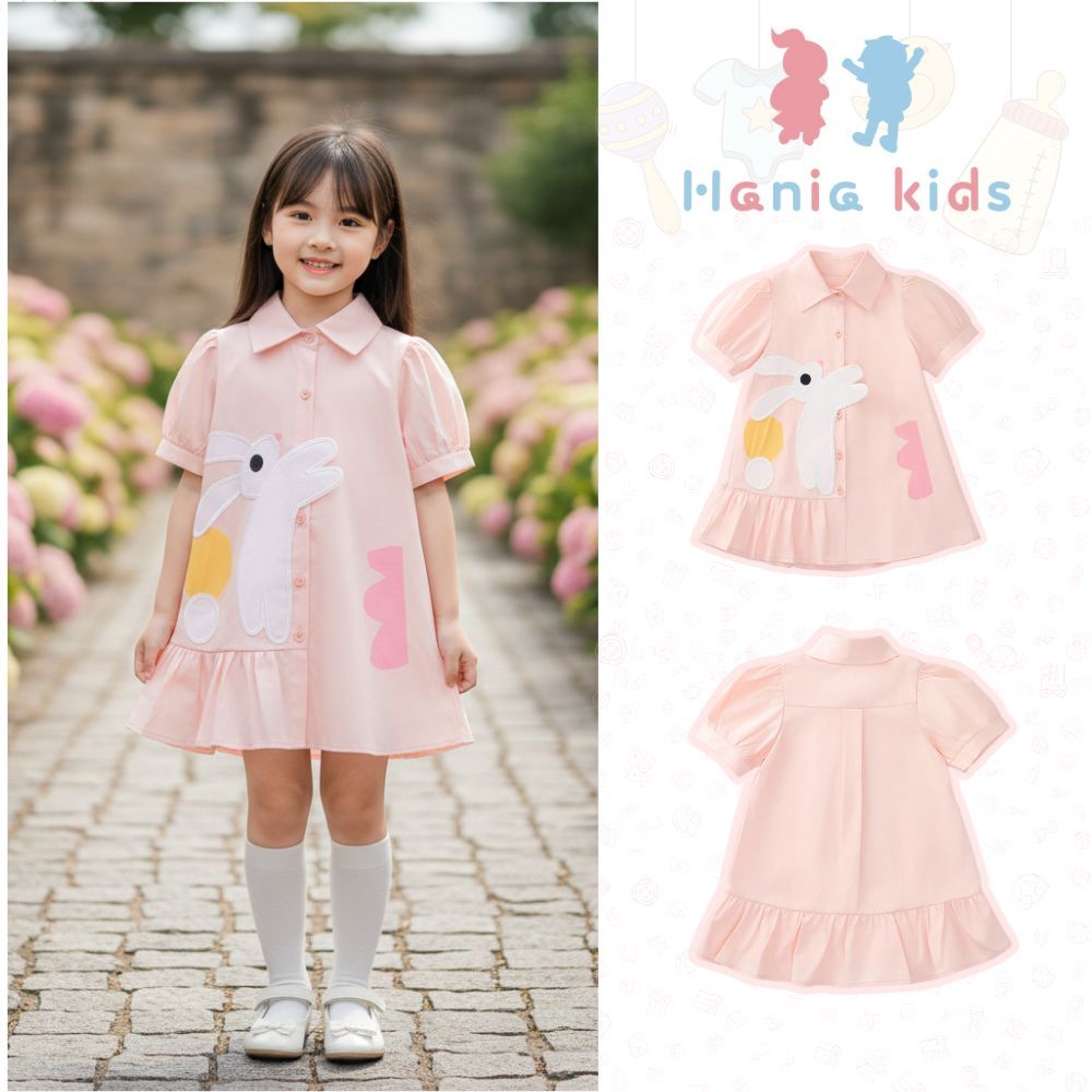 BST Váy Mùa Hè 2026 Cho Bé Gái, Váy Có Cổ Cho Bé Gái Họa Tiết Dễ Thương Chất Liệu Cotton