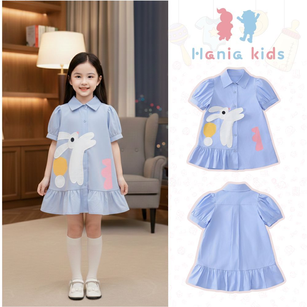 BST Váy Mùa Hè 2026 Cho Bé Gái, Váy Có Cổ Cho Bé Gái Họa Tiết Dễ Thương Chất Liệu Cotton