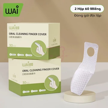 (Hộp 30 Chiếc) Gạc rơ lưỡi cho bé Wai Dụng cụ rơ lưỡi làm sạch nướu, Lưỡi và miệng cho trẻ sơ sinh