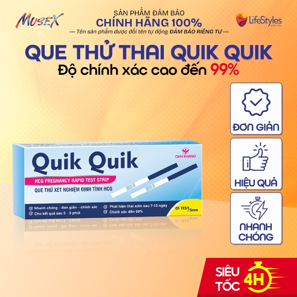 (HỎA TỐC + CHE TÊN) Que thử thai phát hiện thai sớm sau 7 ngày chính xác Quik Quik