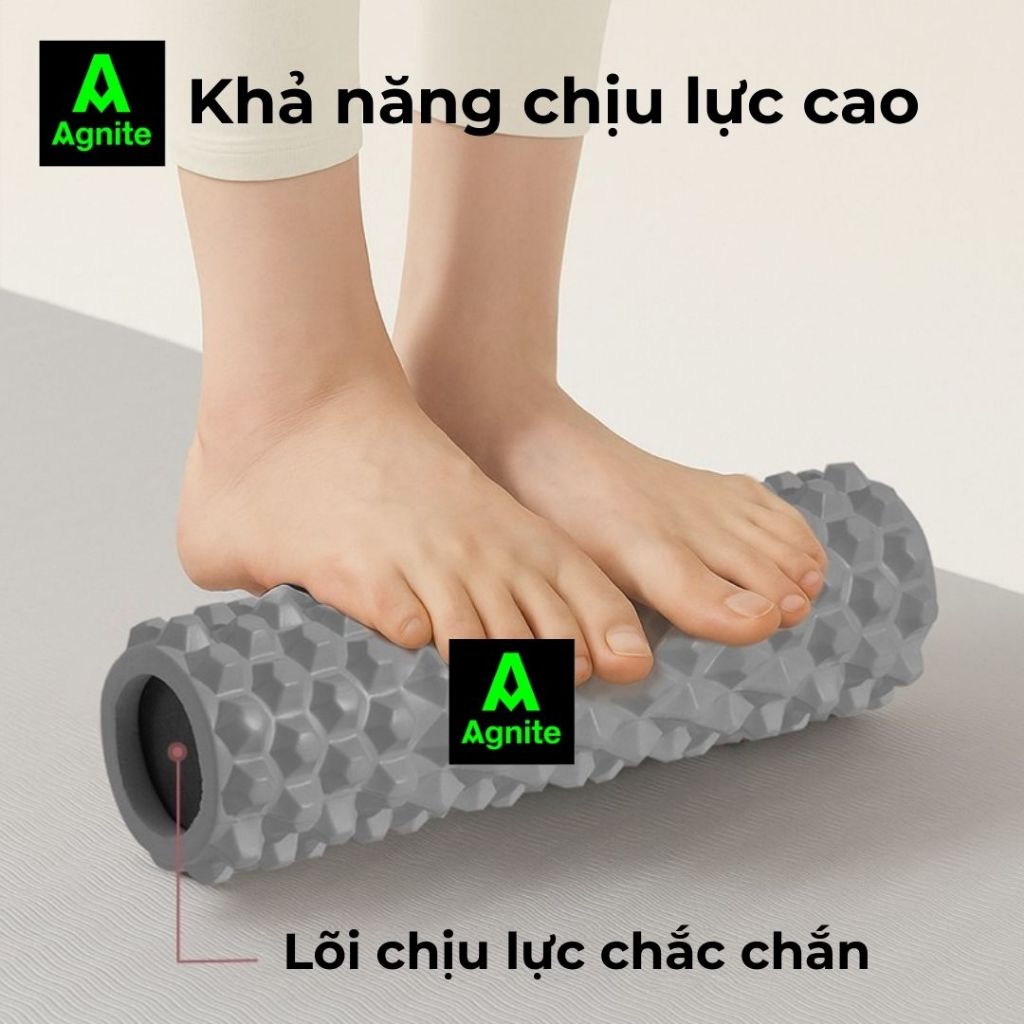 Con Lăn Massage giãn cơ Yoga Foam Roller phục hồi sau tập gym giúp thon gọn, săn chắc cơ bắp AGNITE