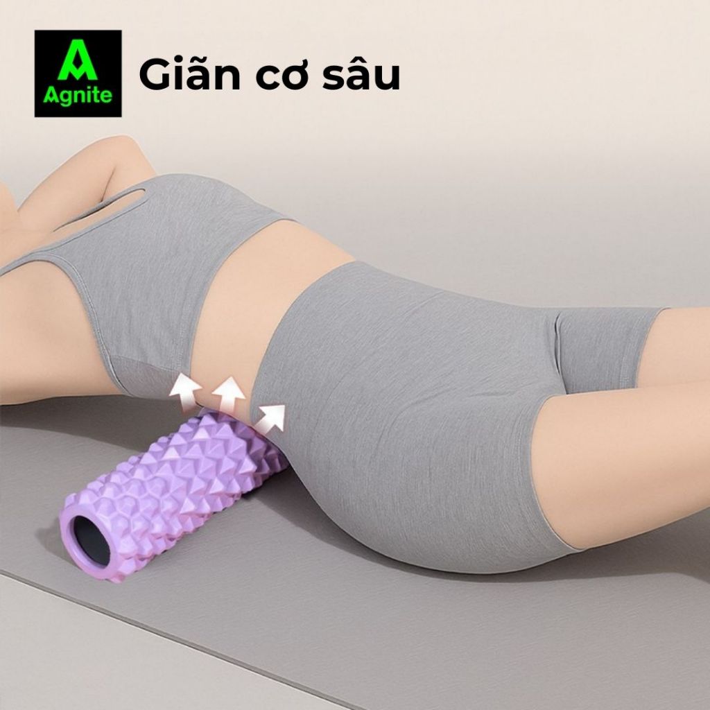 Con Lăn Massage giãn cơ Yoga Foam Roller phục hồi sau tập gym giúp thon gọn, săn chắc cơ bắp AGNITE