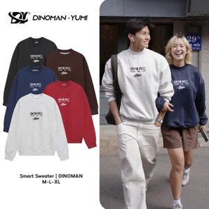 Áo Sweater Nỉ Lông Cừu Dinoman & Yumi Chất Liệu Nỉ Mềm Mịn Form Boxy Basic Trẻ Trung - AN04