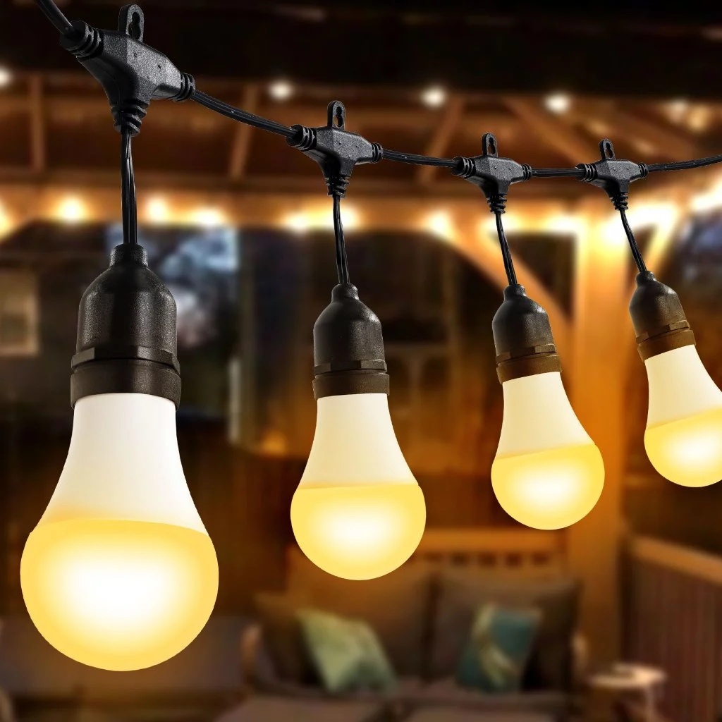 A60 Dây Đèn Led Trang Trí Ngoài Trời, 10M/15M 6W Ánh Vàng Ấm - Chống Nước Mưa Thật, Có Thể Nối 4 Dây