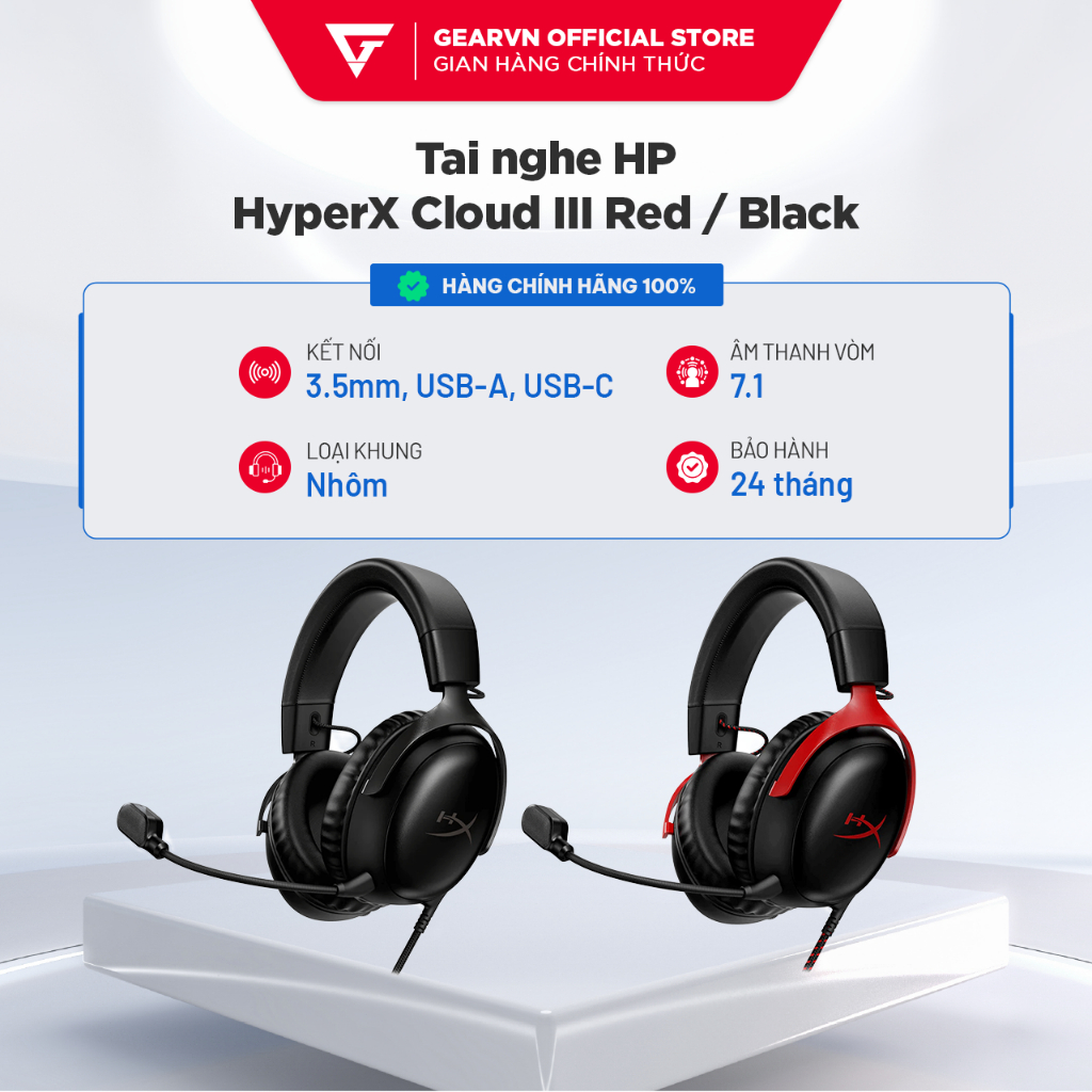 Tai nghe HP HyperX Cloud III Red