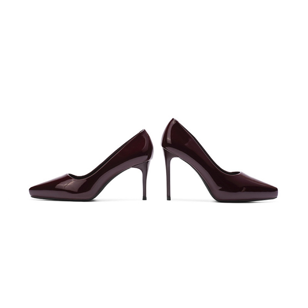 Giầy cao gót Quảng châu cao cấp da bóng đế đúp chiều cao 8cm và 10cm (HT8088-D1)