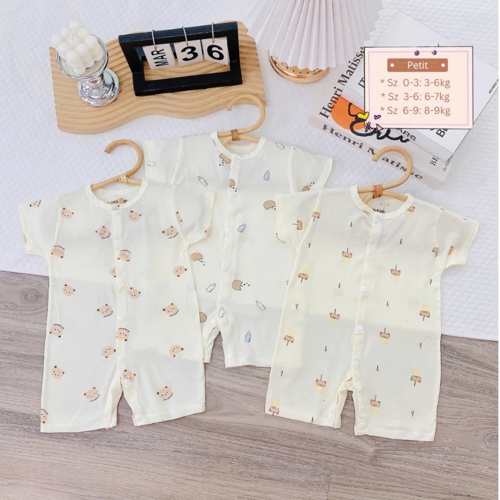 [Peinn] [Body đùi] Combo 3-Combo 5 Body đùi chất PETIT siêu mềm, mát cho bé sơ sinh size 0-9 tháng