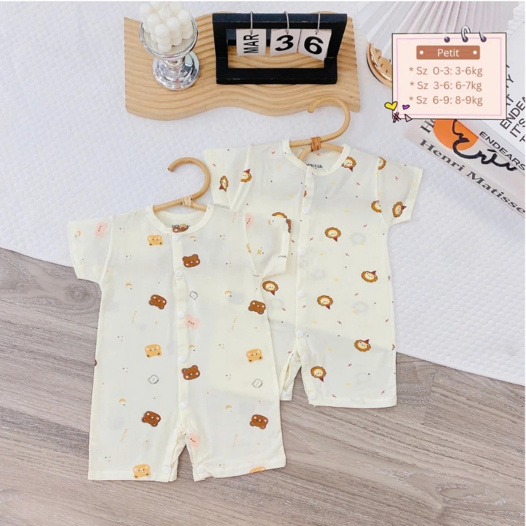 [Peinn] [Body đùi] Combo 3-Combo 5 Body đùi chất PETIT siêu mềm, mát cho bé sơ sinh size 0-9 tháng