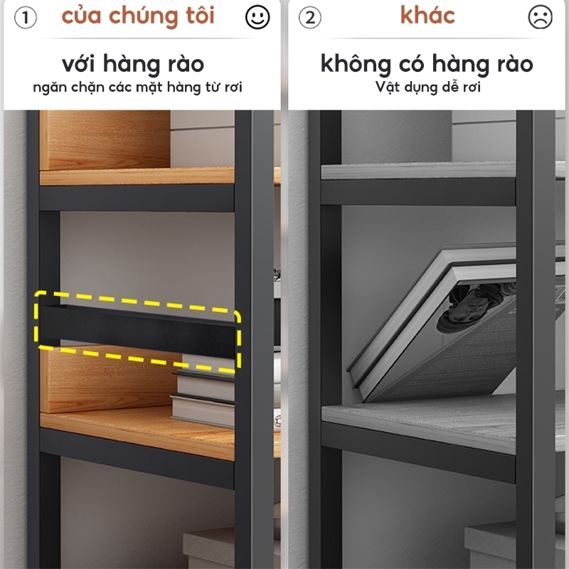 Kệ sách đứng sàn khung sắt gỗ nhiều tầng để đồ gia đình phòng khách kệ lưu trữ đơn giản hiện đại | BigBuy360 - bigbuy360.vn