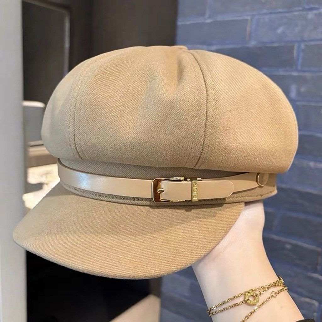Mũ beret Màu Đen Phong Cách retro Nhật Bản Thời Trang Xuân Thu Cho Nữ