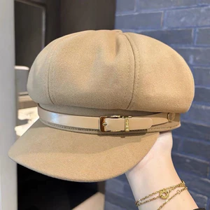 Mũ beret Màu Đen Phong Cách retro Nhật Bản Thời Trang Xuân Thu Cho Nữ
