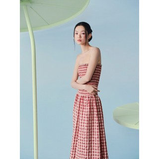 Đầm OLV cúp ngực Maxi nhún chun co giãn thoải mái Striped Cup Maxi Dress nhiều màu caro trẻ trung