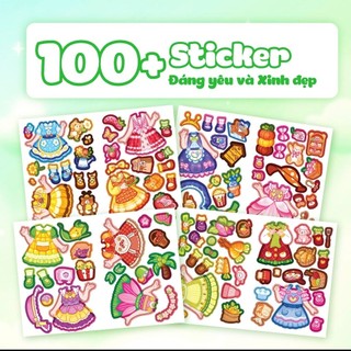 Combo 5 Cuốn Chibi Fashion (500+ stickers dễ thương) - Sách bóc dán sticker cho bé gái