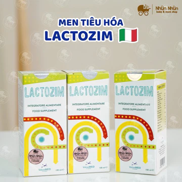 (Nhùn nhùn)Lactozim - Men tiêu hóa nhập khẩu từ Ý chai 100ml cung cấp 9 Enzym tự nhiên giúp trẻ tiêu hóa tốt