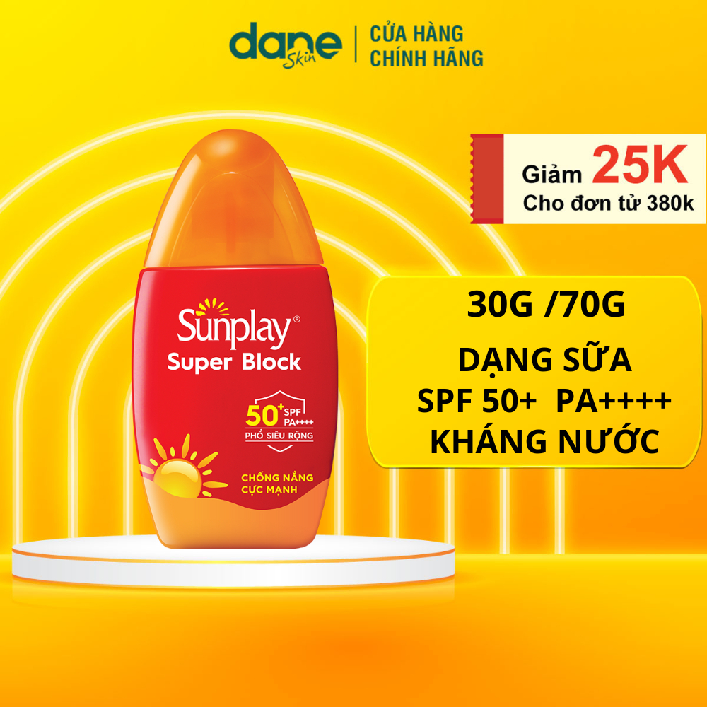 Sữa chống nắng Sunplay cực mạnh Sunplay Super Block SPF 50+, PA++++ 30g/70g dạng sữa - chống nắng tối đa