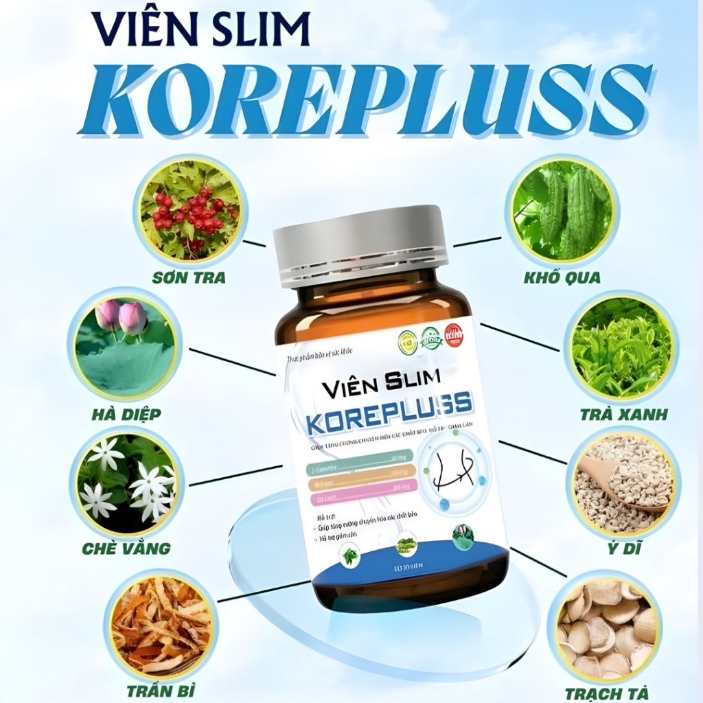 Viên uống giảm cân nhanh Slim KorePluss hộp 30 viên giảm béo an toàn sau 1 liệu trình giảm đến 8kg