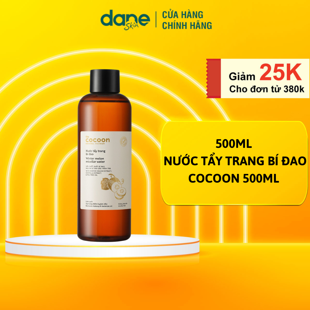 Nước tẩy trang Cocoon bí đao 500ml -Giúp làm sạch lớp make up và kiểm soát dầu thừa