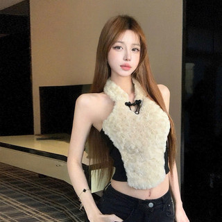 LT - Áo len lông cổ yếm, lông bông hoa nổi bật free size 1498