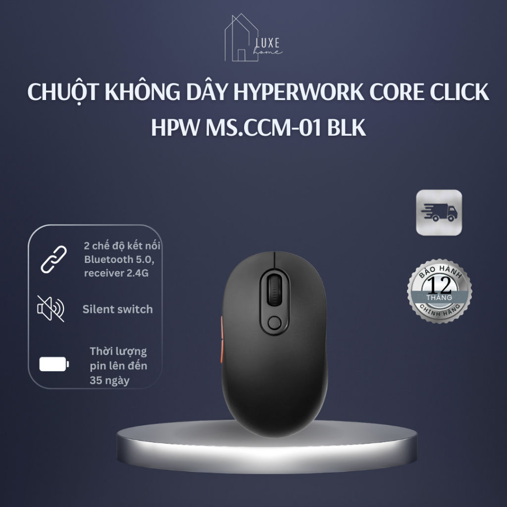 [MỚI] Chuột không dây HyperWork Core Click HPW MS.CCM-01 BLK Đen - Bảo ...