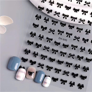 Sticker Dán Móng TheGioiNail666 | Sticker Nail Hot Trend Siêu Xinh | Miếng Dán Decal Nơ Đen Cho Móng Tay