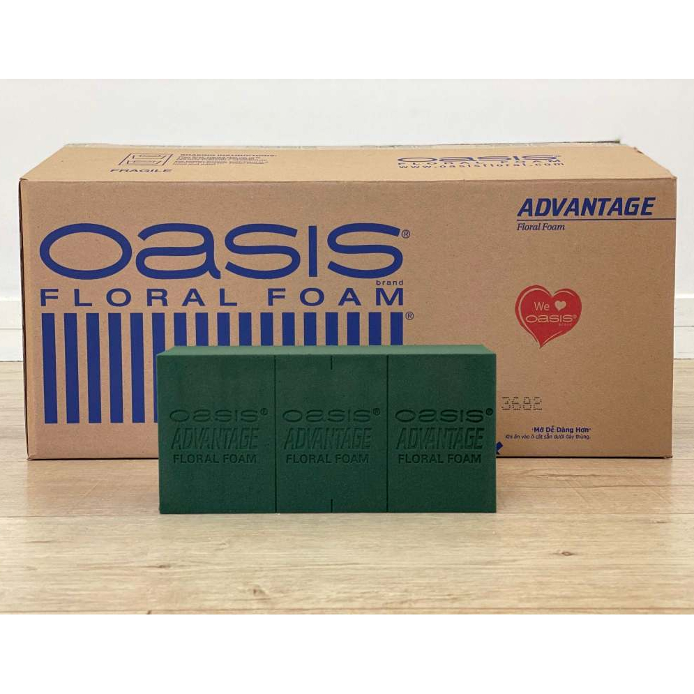 xốp Qasis cắm hoa tươi, hoa sáp xốp mút, Cao Cấp Hàng Loại 1- có trái tim đỏ, có hóa đơn VAT