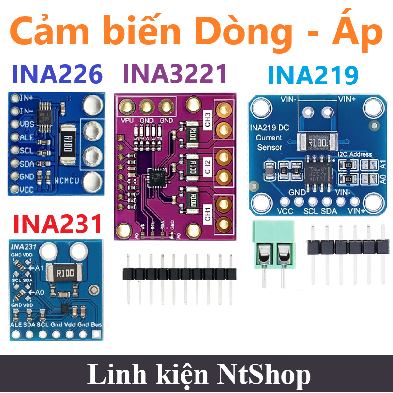 Cảm biến INA219 / INA226 / INA231 / INA3221 đo dòng điện / Điện áp ...