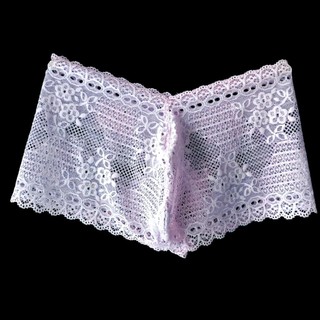 Q287 - Quần ren boxer nam tím pastel