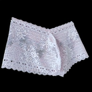 Q287 - Quần ren boxer nam tím pastel