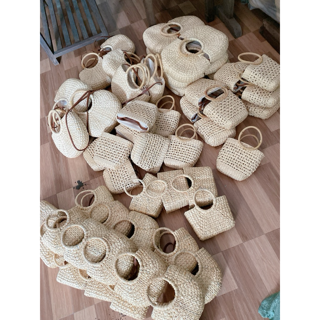 Túi cói cho Bé và Mẹ chụp hình đi chơi, chụp hình decor trang trí phong cách Vintage đẹp