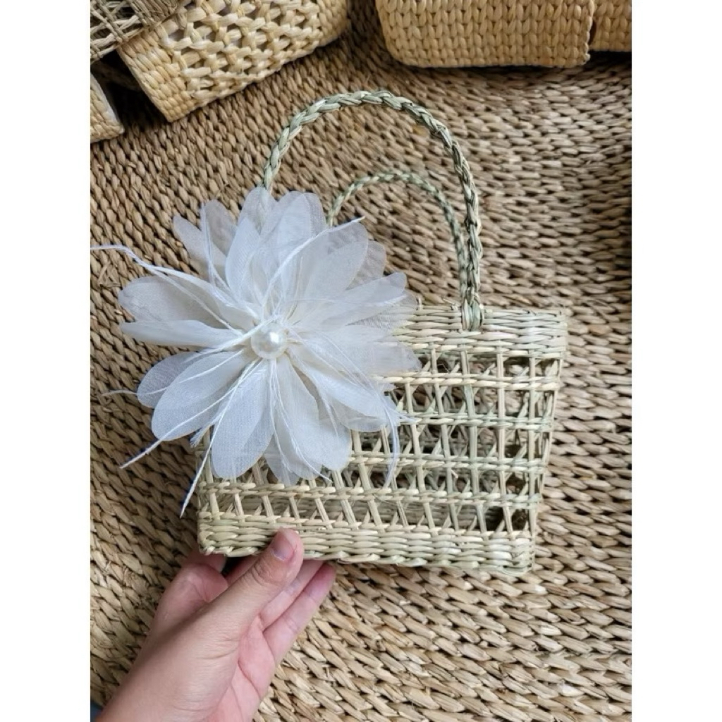 Túi cói cho Bé và Mẹ chụp hình đi chơi, chụp hình decor trang trí phong cách Vintage đẹp
