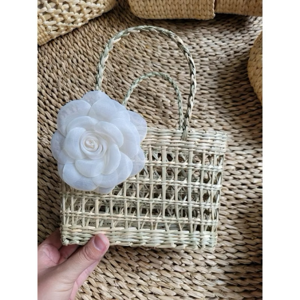 Túi cói cho Bé và Mẹ chụp hình đi chơi, chụp hình decor trang trí phong cách Vintage đẹp