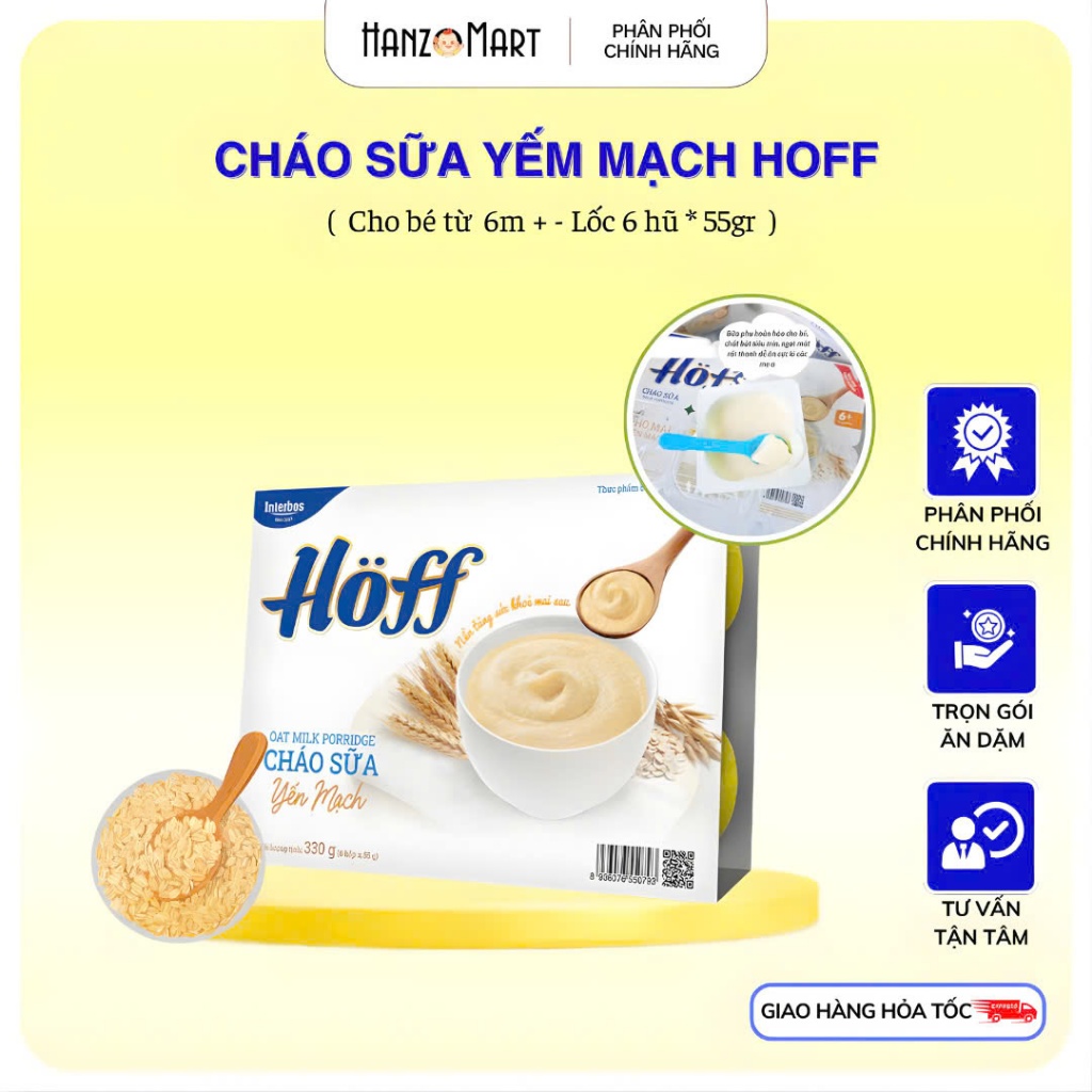 Cháo Sữa - Yến Mạch Hoff vỉ 6 hộp x 55g