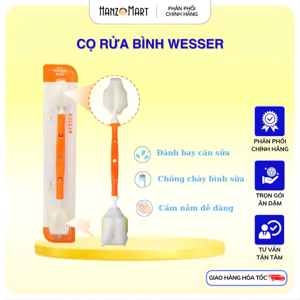 Cây Rửa Bình Sữa Núm Vú Wesser Cây Rửa Bình Đa Năng Đầu Mút Cao Cấp
