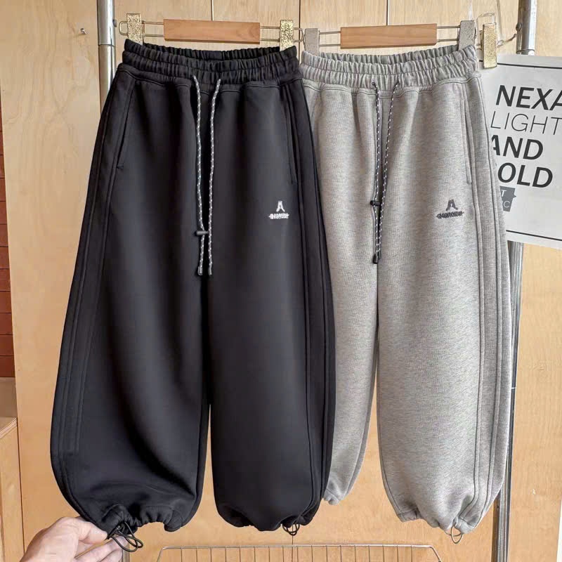 Quần Xuông Có Dây Thít Bo Gấu Cho Bé Trai Bé Gái 18-46kg Cao 110cm-153cm Chất Vải Nỉ 2 Da Dày Dạn Mịn Đường May Kĩ.