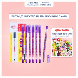 Bút mực nho TTORU tím ngòi nhỏ 0.4mm mực đậm không lem