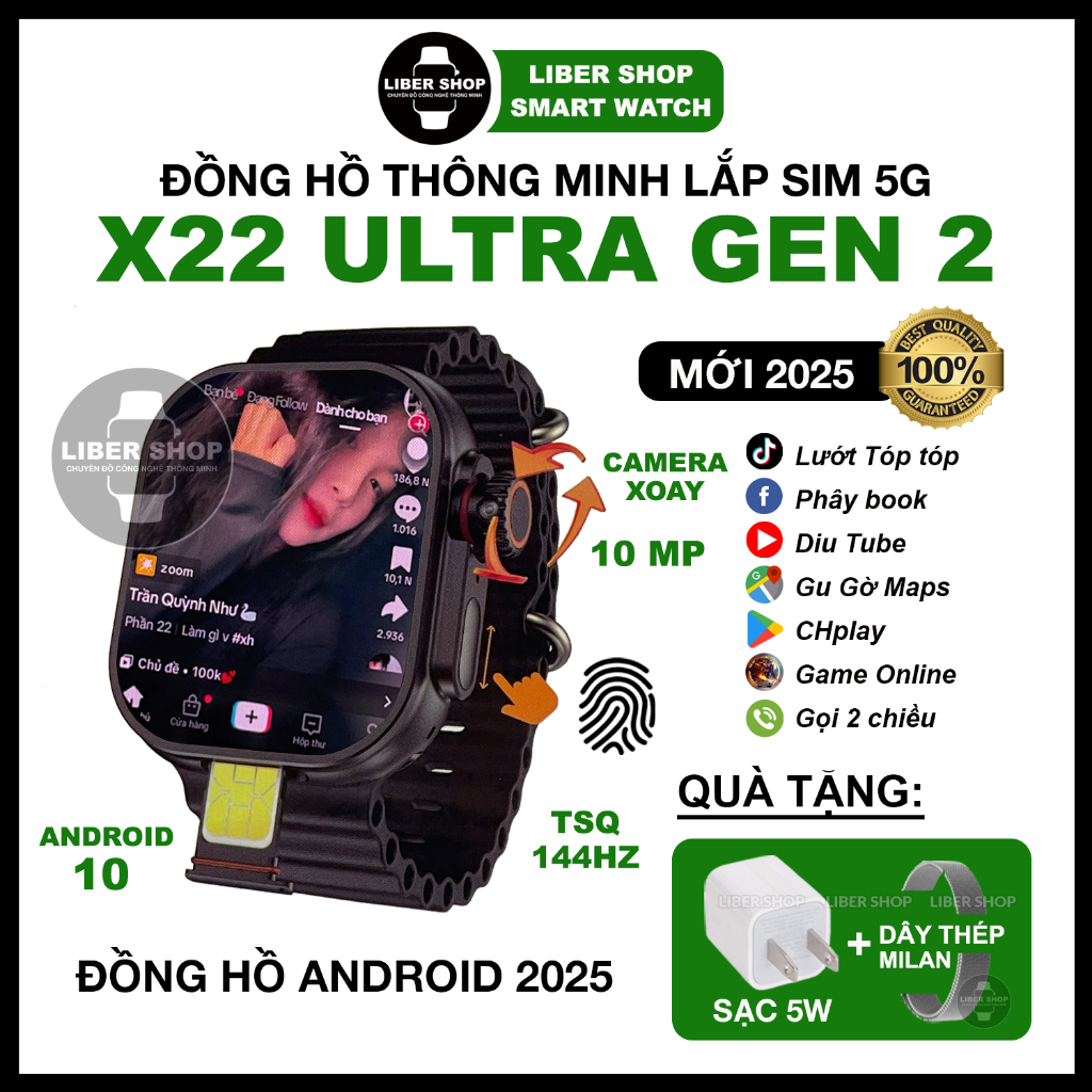 Đồng Hồ X22 Ultra Gen2 - Nâng Cấp X21 Ultra 144Hz Lắp Sim 5G, Wifi ...
