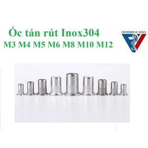 10 cái Ốc tán rút, ecu rút M3-M12 inox304